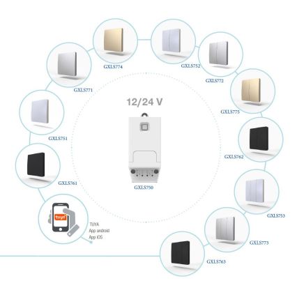 Kinetikus vezeték nélküli kapcsoló 2P IP67 arany