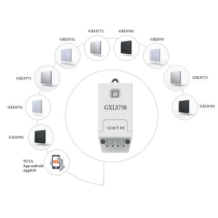 Kinetikus vezeték nélküli kapcsoló 2P, IP67, ezüst