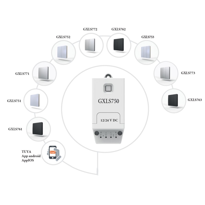 Kinetikus vezeték nélküli kapcsoló, 3 pólusú, IP67, fehér