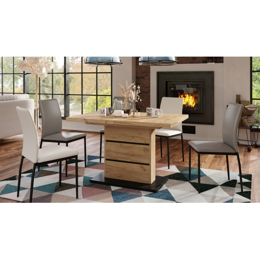 Kinyitható étkezőasztal PAOLO craft tölgy/fekete