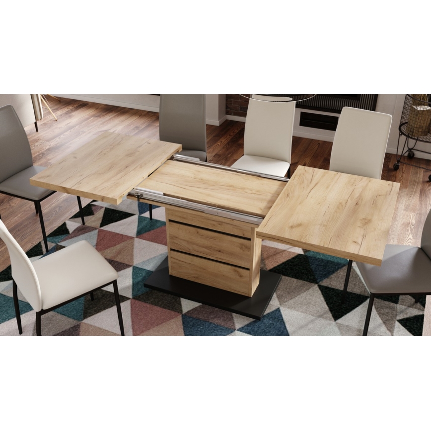 Kinyitható étkezőasztal PAOLO craft tölgy/fekete