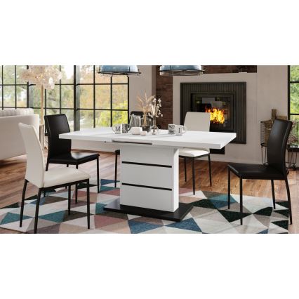 Kinyitható étkezőasztal PAOLO fehér/fekete