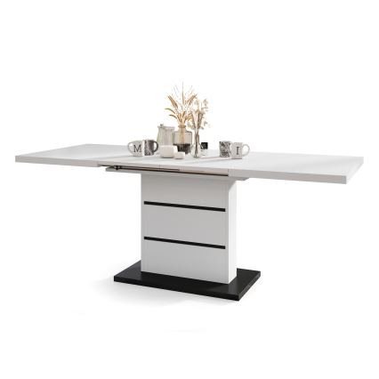 Kinyitható étkezőasztal PAOLO fehér/fekete