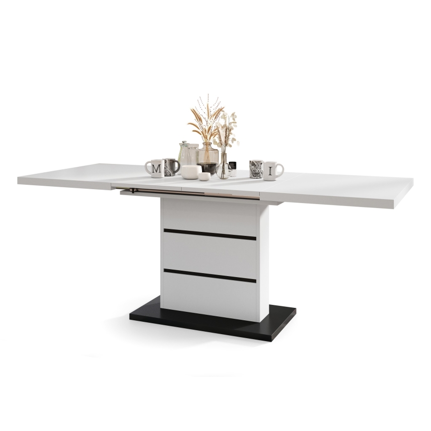 Kinyitható étkezőasztal PAOLO fehér/fekete