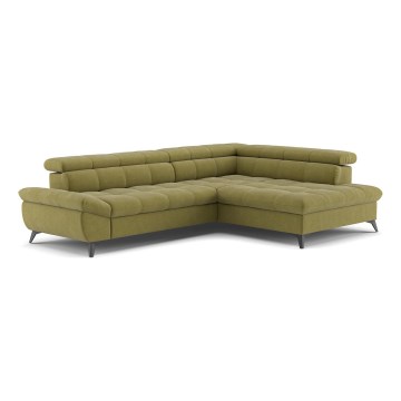 Kinyitható sarokkanapé L-alakban MARANO jobb oldali olívazöld