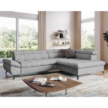 Kinyitható sarokkanapé L-alakban MARANO jobb oldali szürke