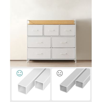 Fiókos komód KIRA fehér/barna