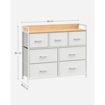 Fiókos komód KIRA fehér/barna
