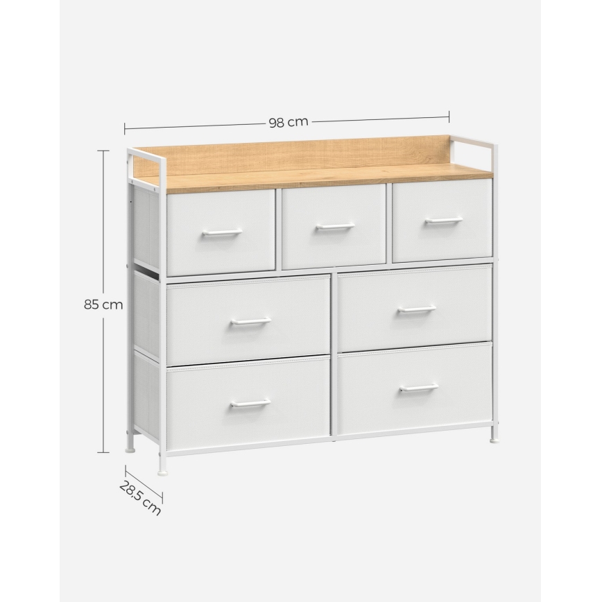 Fiókos komód KIRA fehér/barna