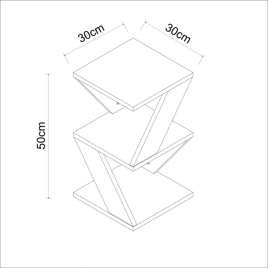 Kisasztal ALBENI 50x30 cm antracit