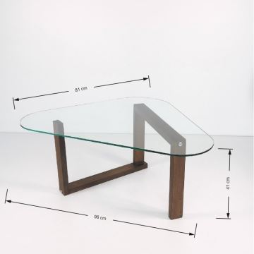 Kisasztal CAM 41x96 cm barna/átlátszó