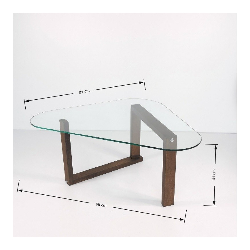 Kisasztal CAM 41x96 cm barna/átlátszó