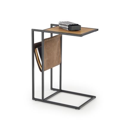 Kisasztal COMPACT 65x47 cm fekete/barna