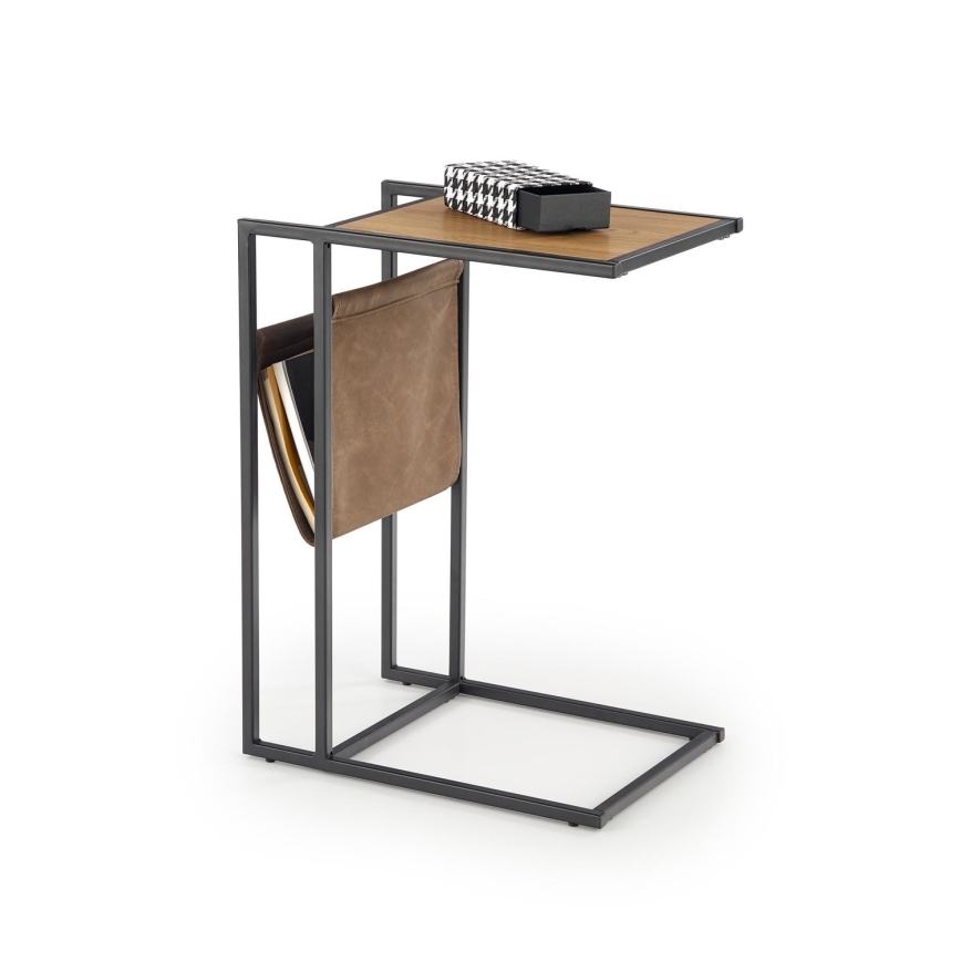 Kisasztal COMPACT 65x47 cm fekete/barna