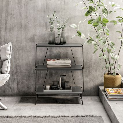 Kisasztal LAZANDOS 75x48 cm antracit/fekete