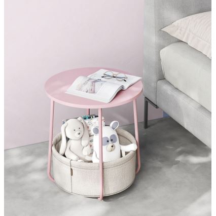 Kisasztal NOIRA rózsaszín/fehér