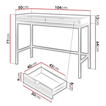 Kisasztal NOVA 77x104 cm fekete