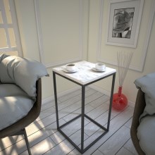 Kisasztal PURE 62x35 cm fehér/fekete