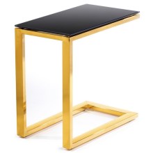 Kisasztal STIVAR 51x50 cm arany/fekete