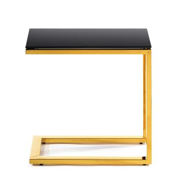 Kisasztal STIVAR 51x50 cm arany/fekete