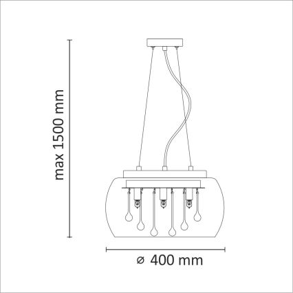 Kistály csillár zsinóron ROMEO 6xG9/8W/230V