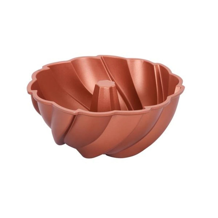 KITCHISIMO 24 cm-es, szélforgó mintájú, rézszínű kuglófform