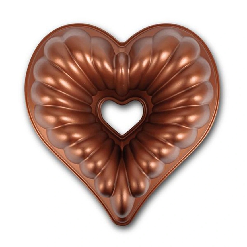 KITCHISIMO szív alakú kuglófform/rézszínű