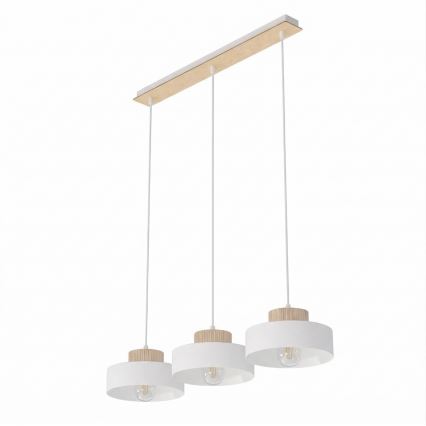 KIVI kábeles csillár 3xE27/15W/230V, fehér