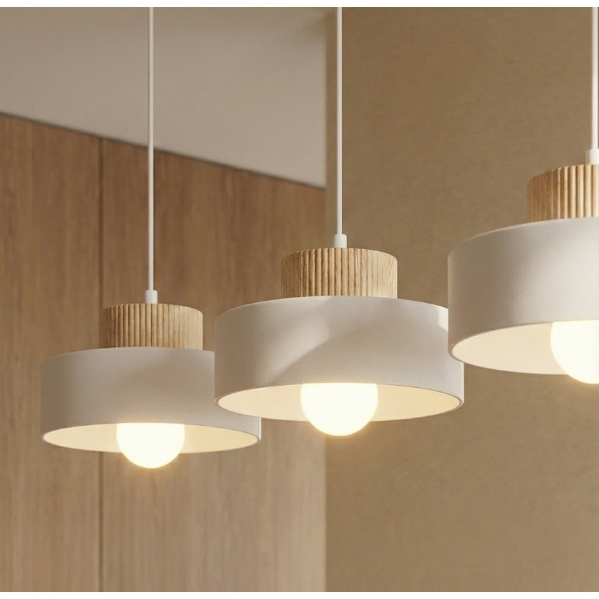 KIVI kábeles csillár 3xE27/15W/230V, fehér