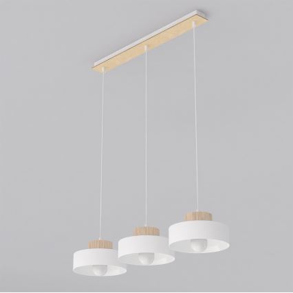 KIVI kábeles csillár 3xE27/15W/230V, fehér