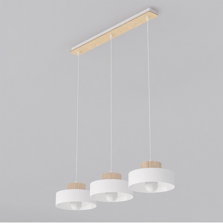 KIVI kábeles csillár 3xE27/15W/230V, fehér