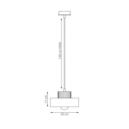 KIVI kábeles függeszték, 1x E27/15W/230V, fehér