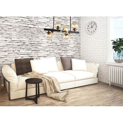 Csillár rúdon HYPERION 7xE27/7W/230V fekete/bézs