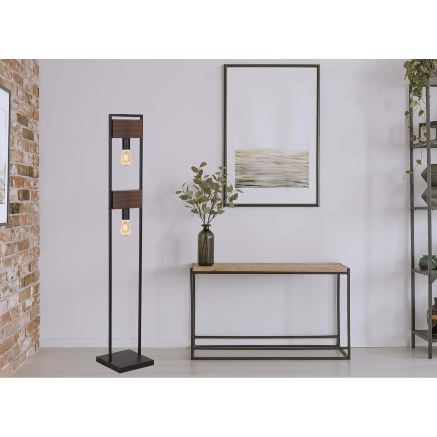 Állólámpa HARD 2xE27/11W/230V fa/fekete