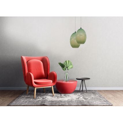 Csillár zsinóron ELLIPTIC 1xE27/11W/230V zöld