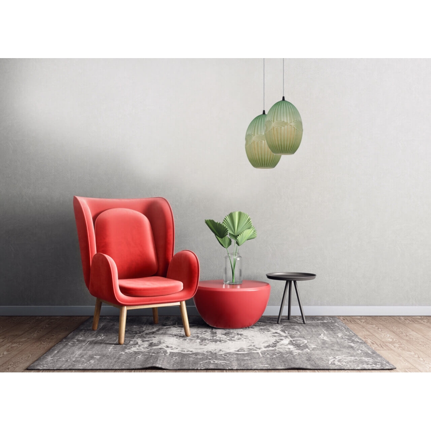 Csillár zsinóron ELLIPTIC 1xE27/11W/230V zöld