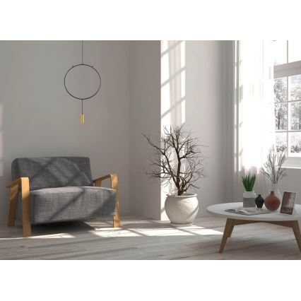 Csillár zsinóron ARCADE 1xGU10/5W/230V fekete/arany