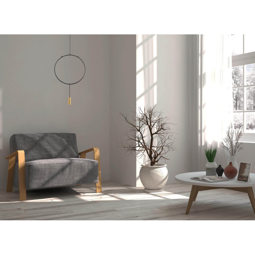 Csillár zsinóron ARCADE 1xGU10/5W/230V fekete/arany