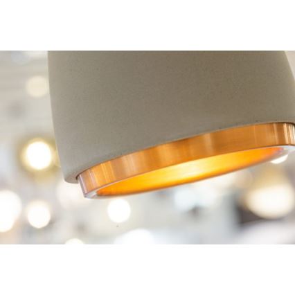 Csillár zsinóron CONCRETE 1xGU10/5W/230V szürke/réz