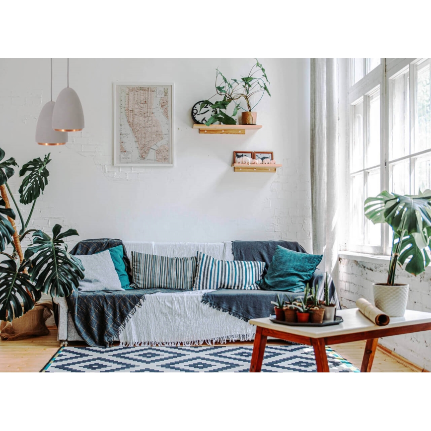 Csillár zsinóron CONCRETE 1xGU10/5W/230V szürke/réz