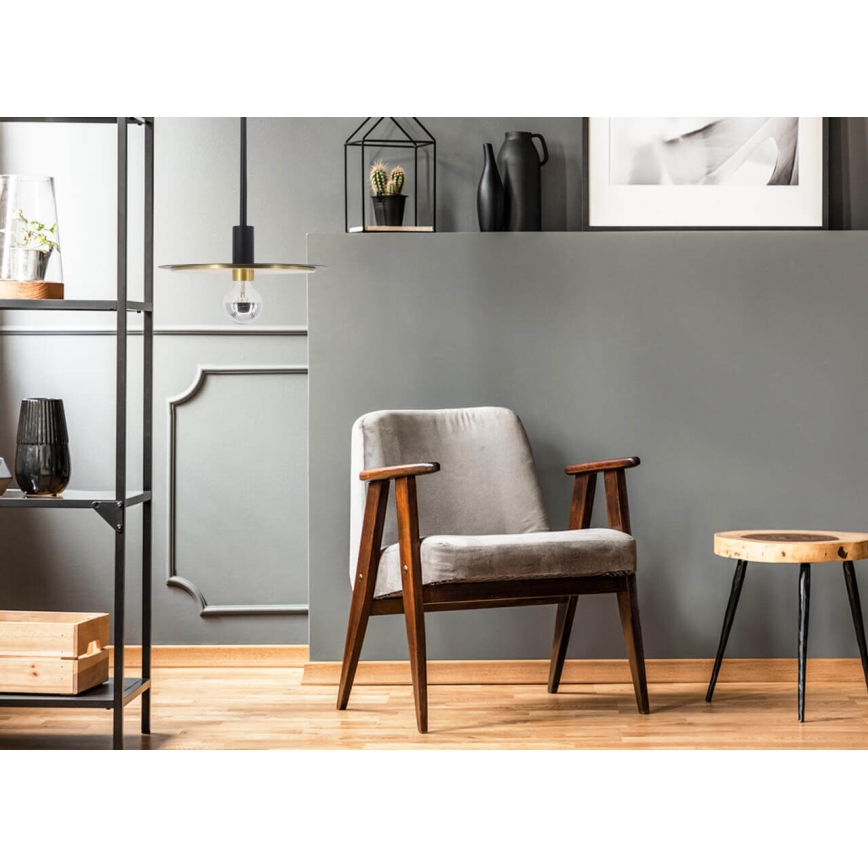 Csillár zsinóron PENY 1xE27/11W/230V fekete/arany