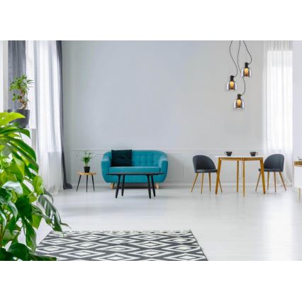 Csillár zsinóron FIRE 3xE27/9W/230V szürke/fekete