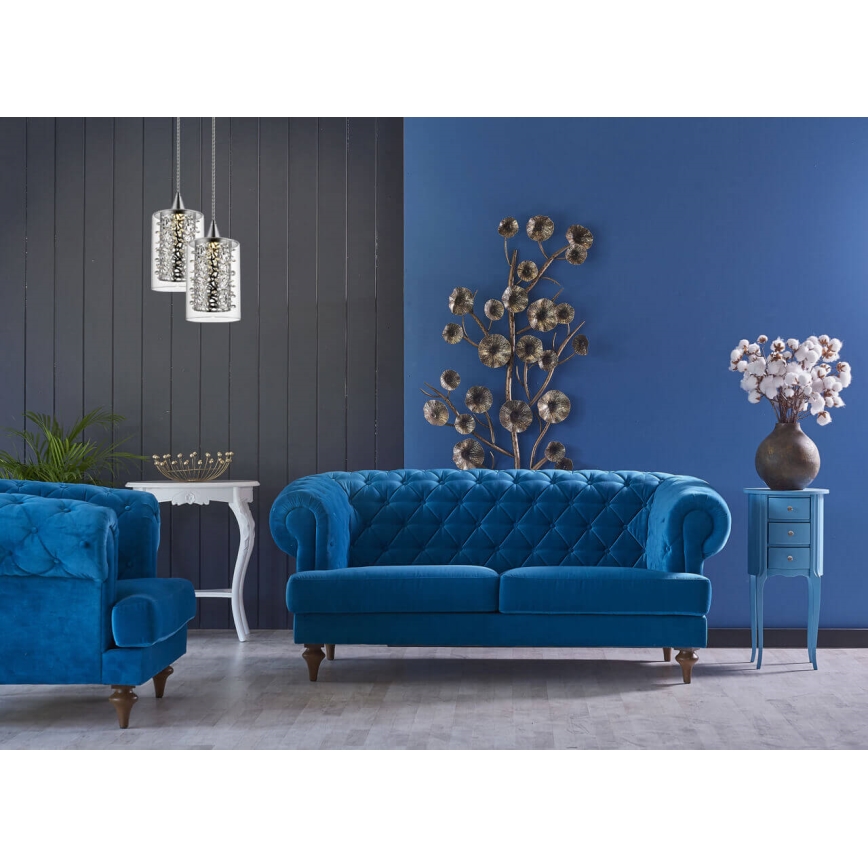 LED Dimmelhető kristálycsillár zsinóron FOREST LED/5W/230V matt króm