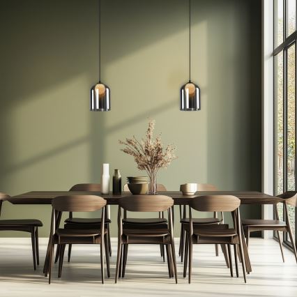 KLEA kábelcsillár 1xG9/15W/230V füstszínű fekete