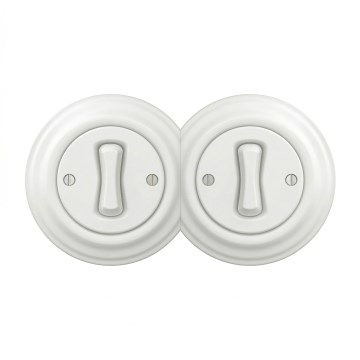 Kliklap - Dupla retro egypólusú kapcsoló 1. számú kerettel, hófehér