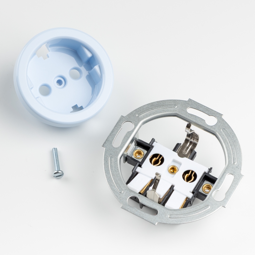 Kliklap - Dupla retro fali aljzat kerettel SCHUKO 230V kék