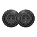 Kliklap - Dupla retro fali konnektor kerettel SCHUKO 230V antracit