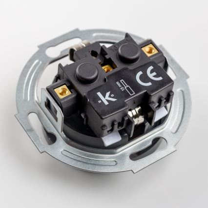 Kliklap - Dupla retro fali konnektor kerettel SCHUKO 230V antracit