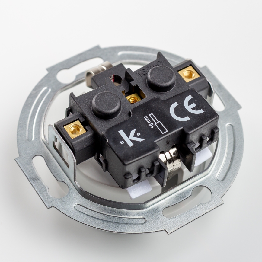 Kliklap - Dupla retro lakossági Schuko dugalj kerettel 230V hófehér