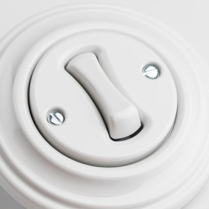 Kliklap - hófehér retro gomb kerettel